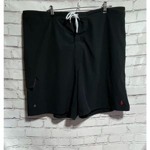 Polo Ralph Lauren Mens Swim Trunks Mesh Black Pockets Drawstring Size 3XB